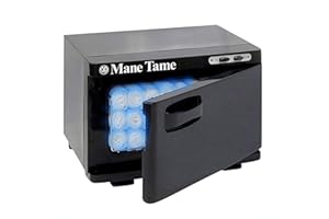 MANE TAME PROFESSIONAL MEN'S GROOMING MANE TAME Professional Barber Medium Towel Warmer With UV - Pre-Hot Towel Facial Shave Cabinet comfortably fits (11) 15" x 28" Towels