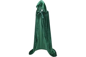 OurLore Unisex Full Length Hooded Robe Cloak Long Velvet Cape Cosplay Costume 59 inch