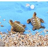 MAOMIA 10 Pcs Resin Beach Sea Turtle Miniature Figurine, Fish Tank Decoration Fairy Garden Dollhouse Landscape Decor Ornament