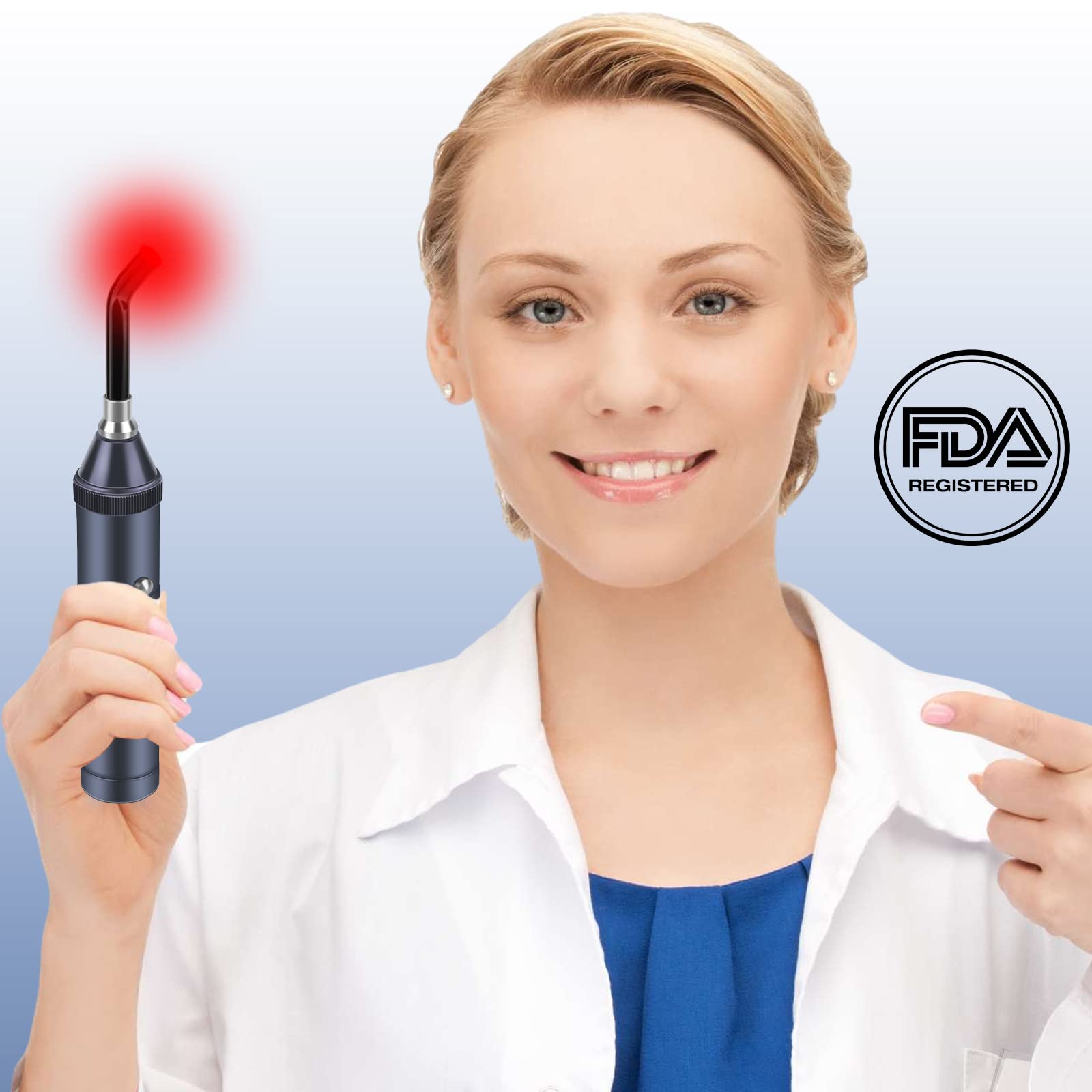 Infrared Red Light Therapy Device, Cold Sore Treatment Device Pain Relief for Mouth Nose Ears Knees Feet Hands Joints Muscles and Nerves, Health Care