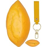 FUSMYE Cute Bread Coin Purse Pouch Keychain, Novelty Funny Wallet Gifts For Bread Lover Women Kids, Portable Small Storage Bag Key Bag, Realistic Looking Bread Decorations, Zipper Wristlet Wallets