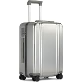 ZERO Halliburton Classic Lightweight 4.0 Continental Carry-On, 22-Inch Hardside, Four Dual Spinner Wheels, TSA Accepted Lock, Telescoping Pull Handle, 37L, Brushed Finish- Silver