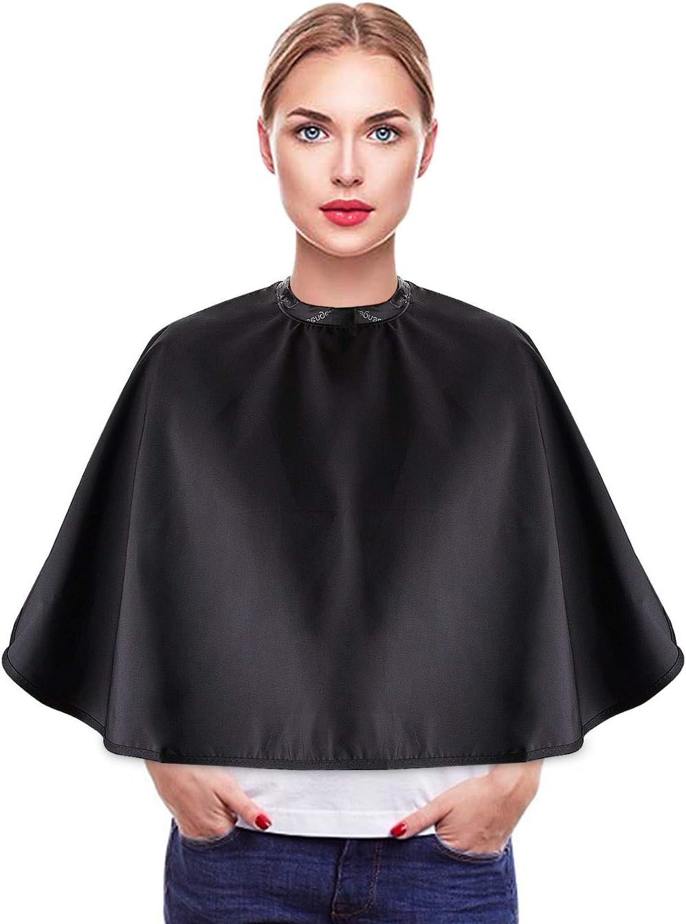 Noverlife Black Beauty Salon Shorty Smock, Chemical & Water Proof, Lightweight Comb-out Apron for Makeup Artist & Beautician