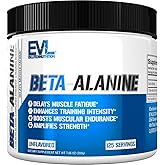 Evlution Nutrition Beta-Alanine - Supports Muscle Endurance, Intense Training & Strength - 1.6g Pure Beta-Alanine Per Serving - Recovery - Dietary Supplement - Unflavored Powder - 125 Servings