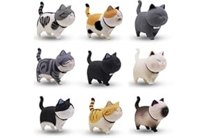 HOINCO 9 PCS Cute Miniature Cats Landscape Lovely Cats Figurines Fairy Home Garden Animals Kitten Adorable Cupcake Christmas Birthday Gift for Home Garden Decor Ornament Supplies