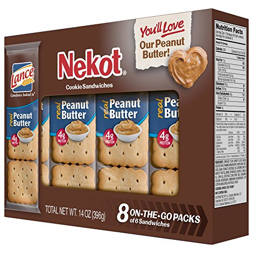 Lance Nekot Peanut Butter Cookie Sandwiches, 14 Ounce (Pack of 14
