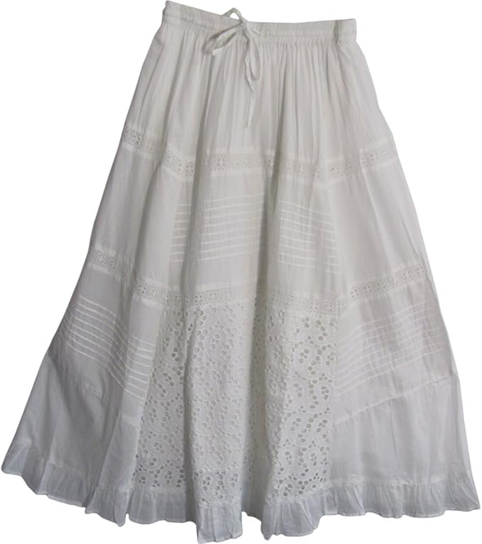 white eyelet maxi skirt