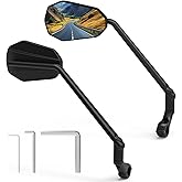 Diyife Bike Mirror, [Long Arm] 2 Pcs HD Wide Angle Large Bicycle Mirrors for Handlebars, 360°Adjustable Anti-shake Bicycle Rear View Mirror, Bike Accessories for Ebike Scooter Mountain Road Bike