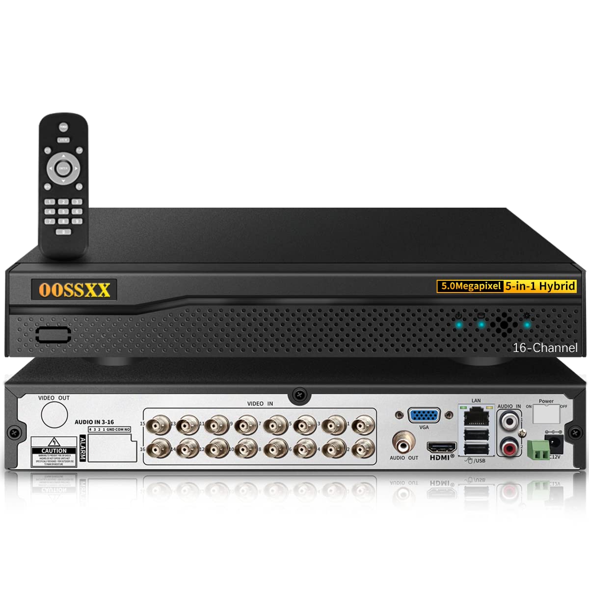 Photo 1 of DVR 16-Channel Hybrid Capability 5-in-1 Digital Video Recorder 5.0MP HD Security DVR Recorder AHD/Analog/TVI/CVBS/IP Security Camera System Video Surveillance