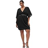 City Chic Womens Plus Size Dress Sequin WrapDress