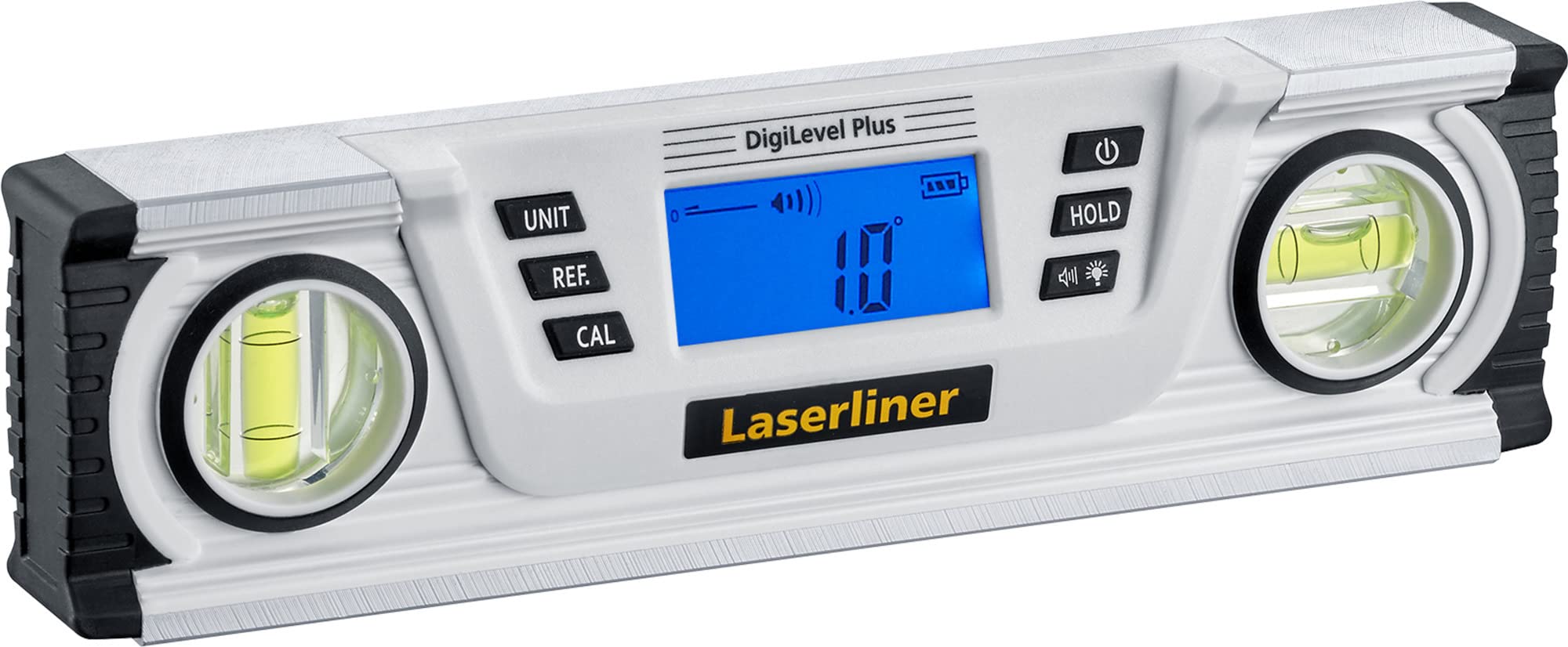 Laserliner Digital Spirit Level, DigiLevel Plus 25, 360° Angle Measurement, Envelope Calibration, Magnetic Mount & Easy-to-Read flip Display