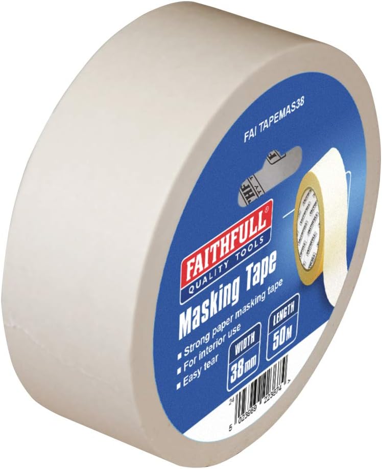 Faithfull Masking Tape 38mm x 50M Painters Decorators DIY Craft
