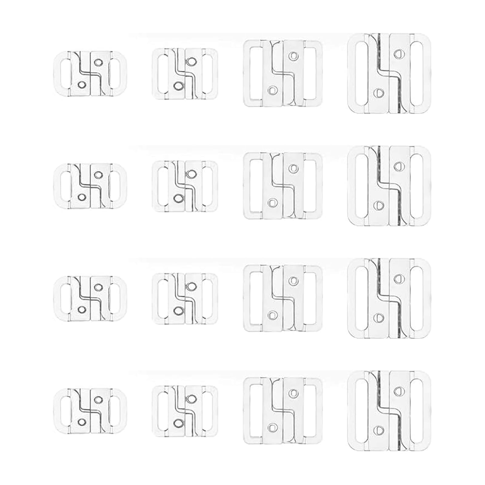 JinliangGuo 40Pcs Clear Plastic Bikini Bra Clips Hooks Durable Bikini Clips Hook Snap Sewing On Bra Clasps Swimsuit Buttons for Swimsuit Tops