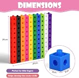 HOTUT 100 Pcs Maths Cubes with 10 Colours Linking Blocks 2 cm view 2