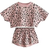 Toddler Baby Girls Leopard Print Summer Clothes Set T-Shirt and Short Pants 2pcs Outfits