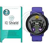 IQShield 3 Pack for Garmin Bounce 2 Kids Smartwatch Screen Protector (Case Friendly) Clear Tempered Glass HD and Transparent Shatter-Proof Shield, Anti-Scratch, Anti-Smudge 99% Touch Accuracy