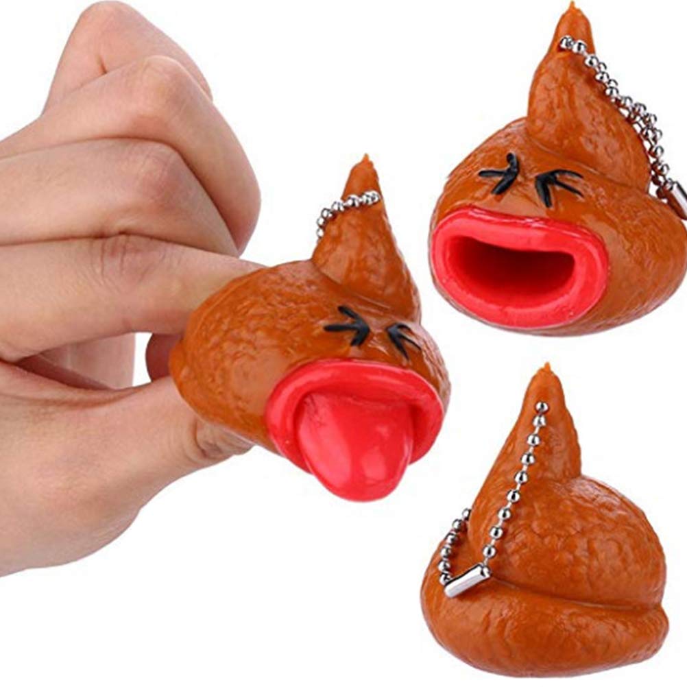 Yunobi Novelty Poo Toys - Creative Simulation Tricky Stool Pendant, Keychain Pop Out Tongues Fun Little Prank Tricky Antistress Toy for Kids 2pcs