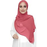 Premium Chiffon Hijab Head Scarf Shawl Wrap for Muslim Women Lightweight