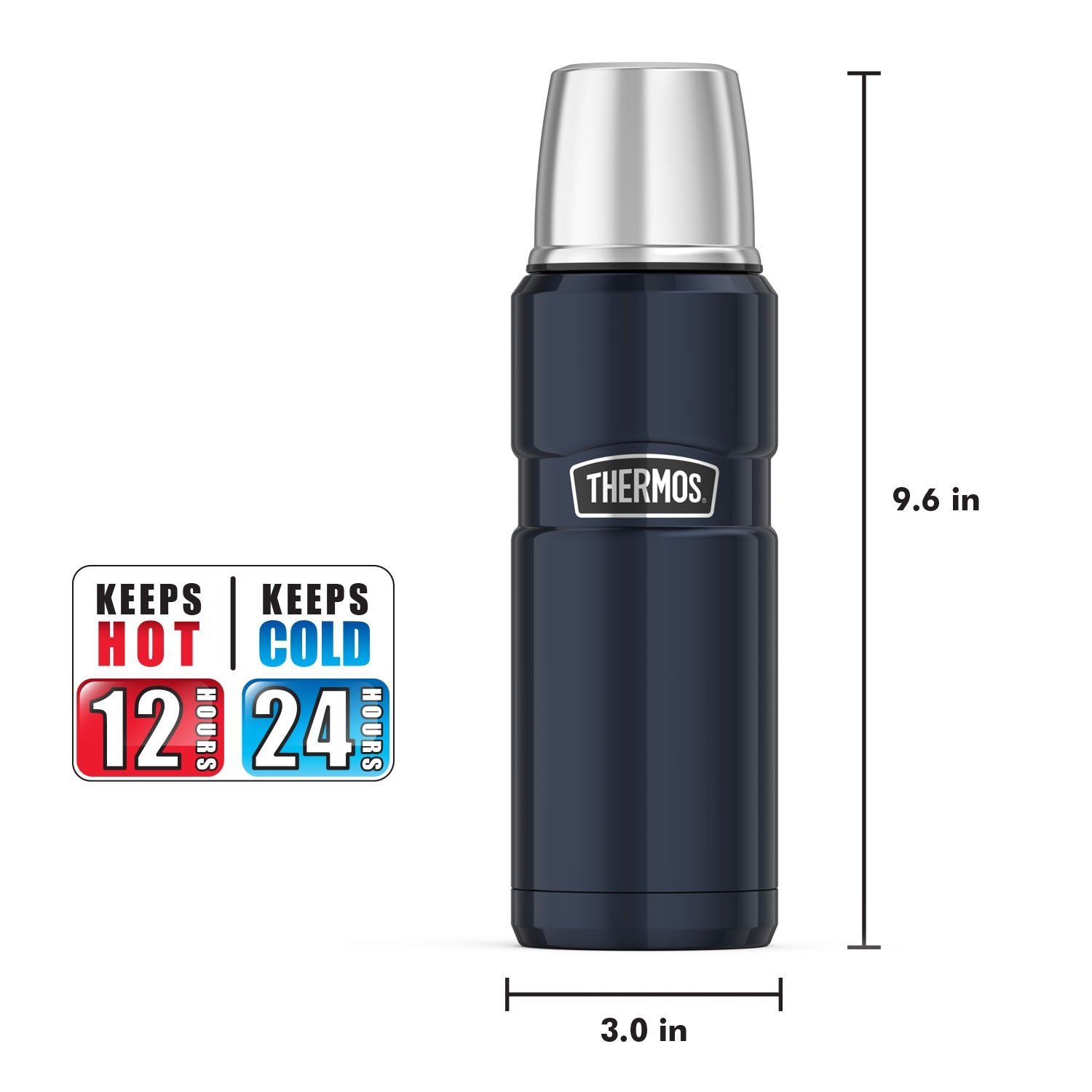 Thermos Stainless King 16 Ounce Compact Bottle, Midnight Blue Buy