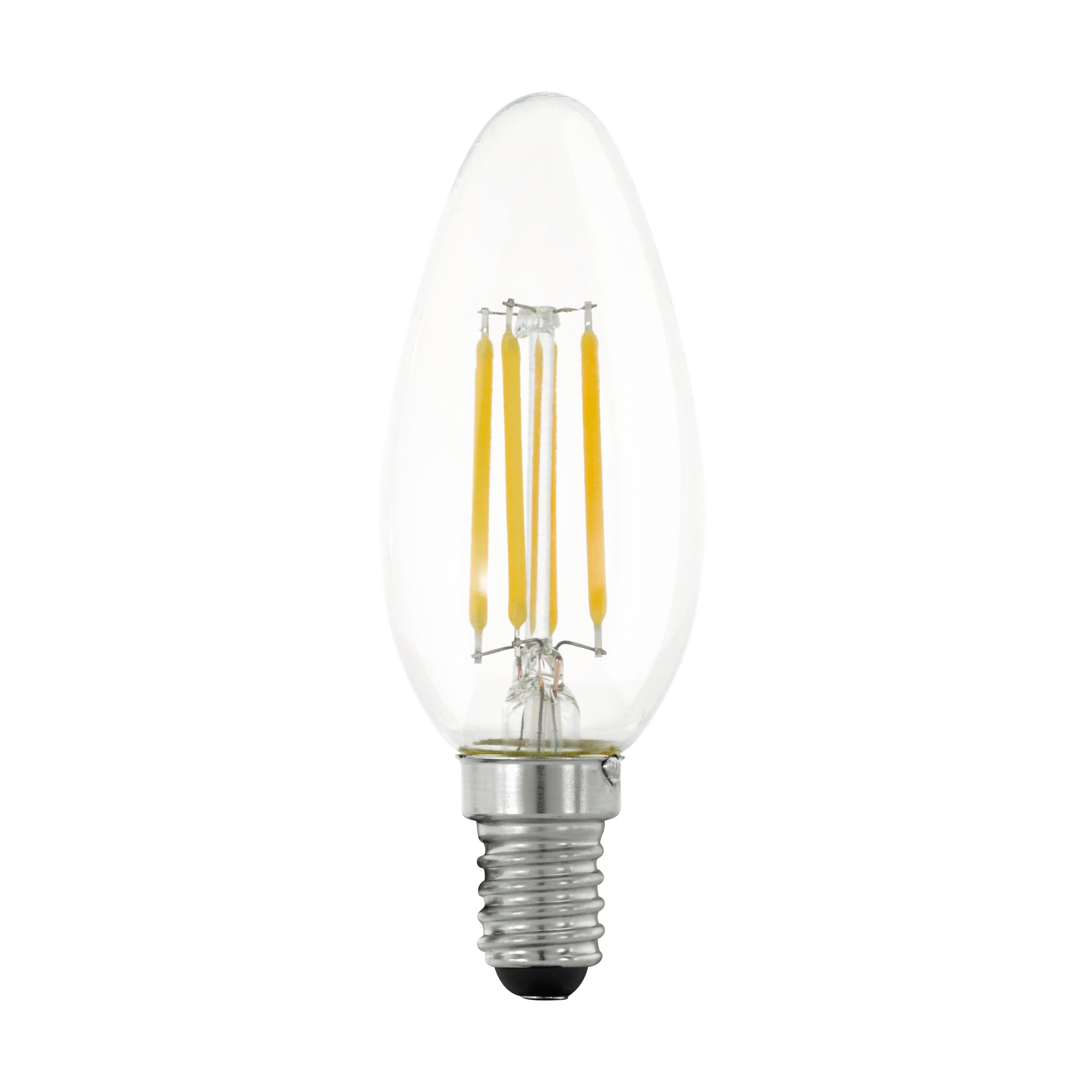EGLO E14 LED, 3 step dimmable vintage filament candle light bulb, Edison lamp for retro lighting, 4.5 watt (equivalent to 40 watt), 470 lumen, warm white glow, 2700 Kelvin, Ø 1.4"
