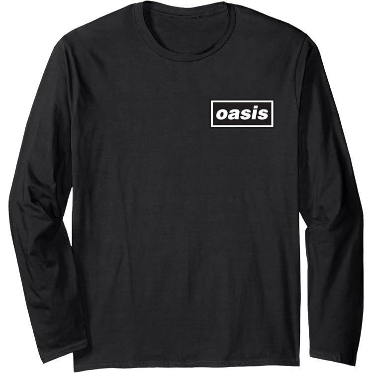 Amazon.com: Oasis – White Logo On Navy Long Sleeve T-Shirt