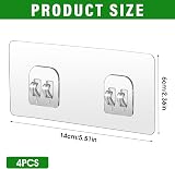 WLLHYF Shower Caddy Adhesive Hooks 4 Pack, 5kg Hold, Waterproof Wall Mount view 2
