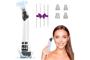 XAMOCA Blackhead Remover Vacuum - Powerful Pore Vacuum for Cleansing, Blackhead Extractor with 3 Adjustable Suction Levels, 4 Blackhead Removal Tools, USB Rechargeable，Suitable for Women and Men