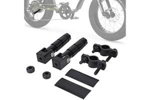 IUVWISN Electric Bike Foot Pegs Passenger Foldable Front/Rear Footpegs Rest Pedal with Mount Bracket CNC Compatible Fit for Ridstar Q20 E Bike Dirt Bike Black