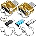 5 pcs Type-C Adapters with Keychains, AFUNTA USB-C (Male) to Micro USB and USB 2.0 (Female) with Micro USB 2.0 OTG, Type C Convert Connector Fast Charger for Samsung S8 New Macbook Pixel XL Nexus