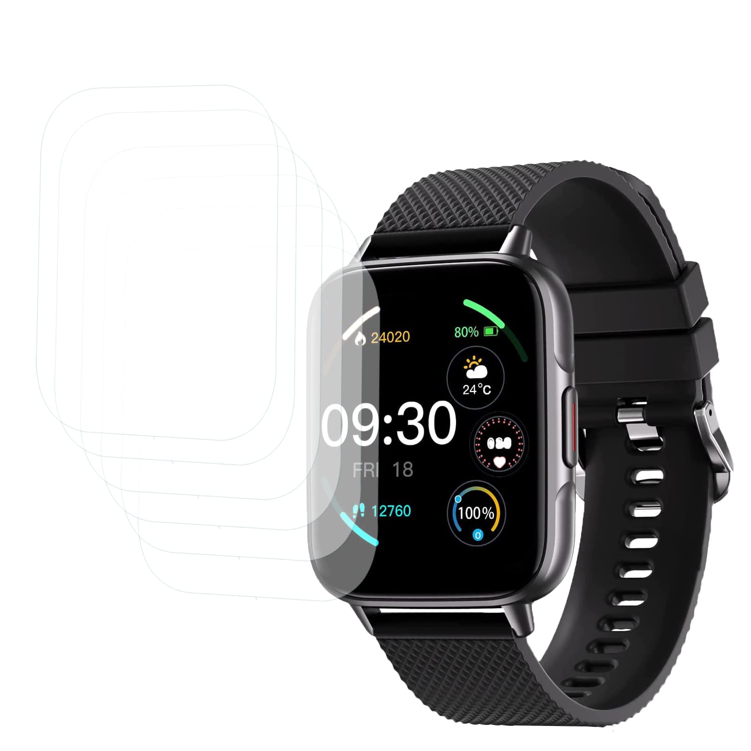 Compatible for BOZlUN Fitness Tracker 1.7" Touch Screen Fitness Watch Screen Protector, Blueshaweu [6 Pack] Full Coverage TPU Clear Film Compatible with BOZlUN New 1.7 Inch Smartwatch 2022/BOZlUN FW02