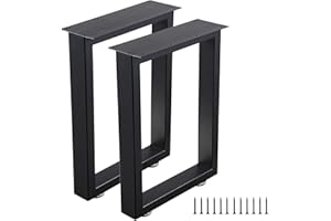 ALLCOS Bench Legs 16 Inch Metal Coffee Table Legs Heavy Duty Furniture Desk Chair Legs, Set of 2, Black