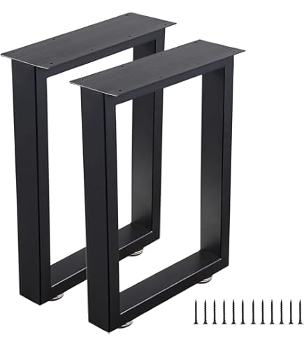 Signstek 28" Trapezoid Metal Table Legs, Heavy Duty Tube Iron Desk Legs