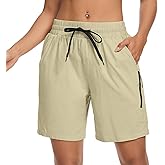 YOKGO Women's 7" Hiking Cargo Shorts Quick Dry Athletic Short Pants Outdoor Water Resistant Bermuda Shorts with Multi Pockets