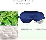 ECHOLLY Sleep Mask 100% Mulberry Silk with Travel Pouch Blue view 2
