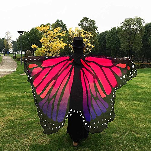 image for Adult Soft Fabric Butterfly Wings Shawl, Qisc Fairy Ladies Nymph Pixie