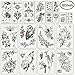 DaLin Sexy Floral Temporary Tattoo Fake Tattoos for Women Men Black Rose Flowers Collection