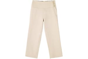 Bienzoe Girls School Uniform Pant: Kids Adjustable Waist Durable Straight Leg Dress Trouser
