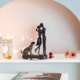 Sziqiqi 6th Wedding Iron Anniversary Couple Figurines with Dog view 9