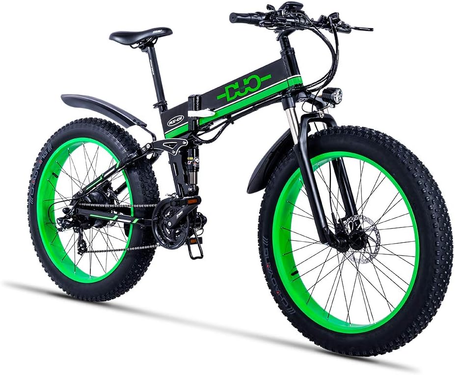 GUNAI Electric Mountain Bike 26 inch Folding Ebike 21 Speed with Removable Battery and LCD Display