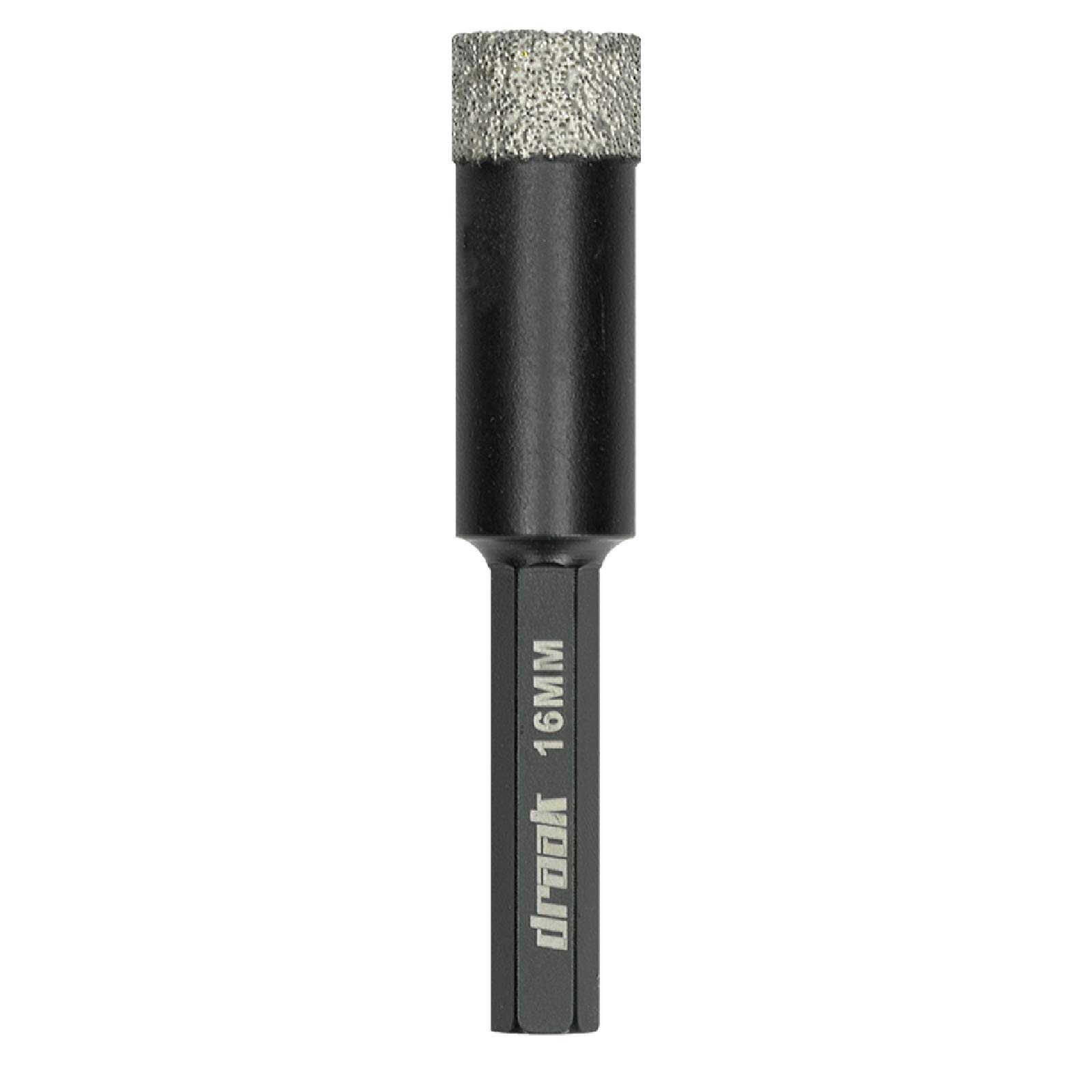 Draak Dry Diamond Drill Bit 16mm Wax Filled for The Toughest Materials Including Marble, Granite, Porcelain, Ceramic & Glass Tiles Vacuum Brazed Porcelain 5