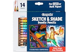 Crayola Art Pencils for Sketching & Shading (14ct), Colored Pencils for Adults, Includes 2 Graphite Pencils, Adult Coloring