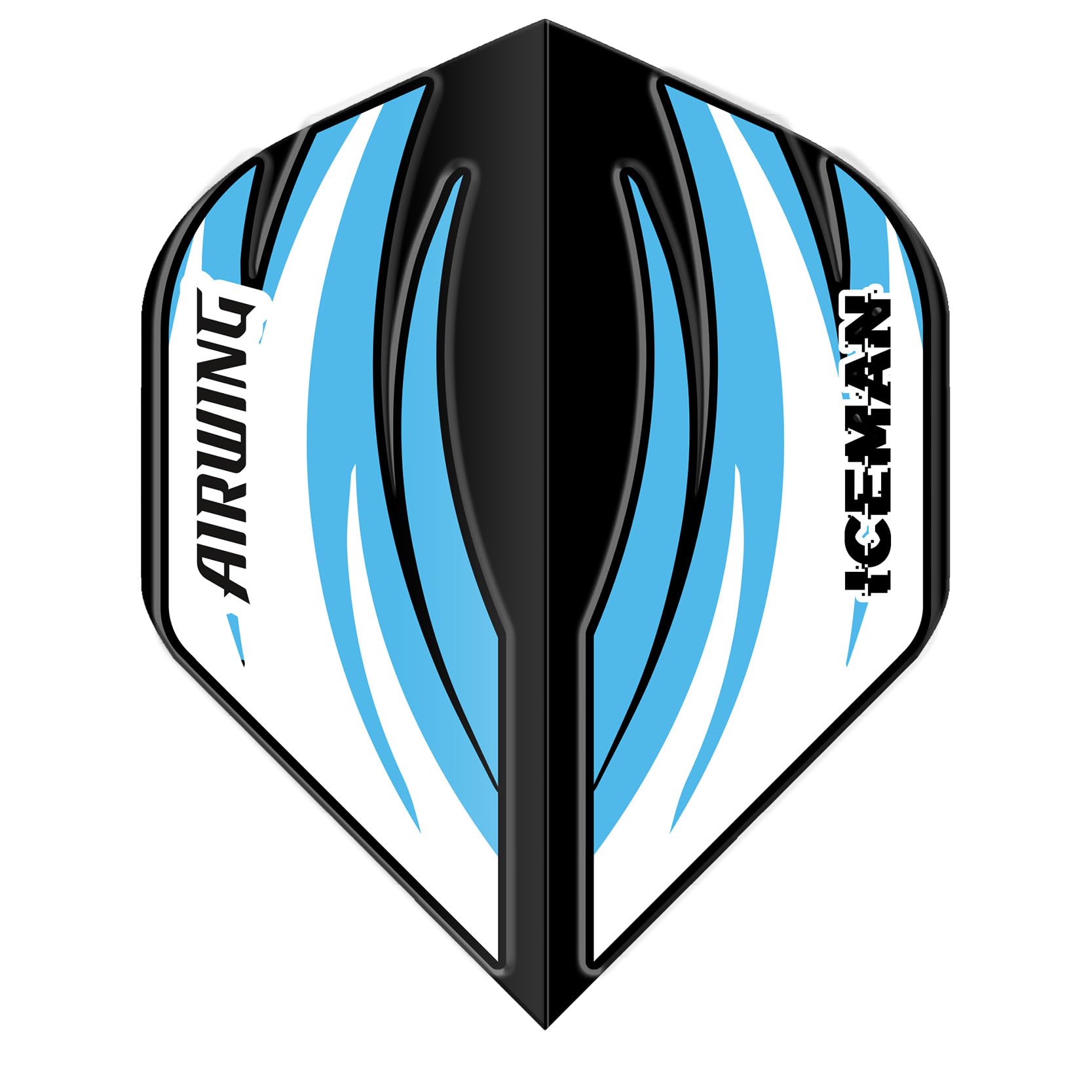 RED DRAGON Airwing Unique Moulded Gerwyn Price Iceman Black & Blue Standard Dart Flights 1 Set Per Pack (3 Dart Flights in total)