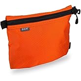 GOX Small Toiletry Bag for Men Bulk Cosmetic Bag Dopp Kit Carry On Zipper Pouch Organization Nylon Small Packing Sack Water Repellent(Orange)