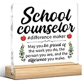 School Counselor Gifts for Women Men Coworkers, Appreciation Thank You Gifts for Guidance Counselor School Counselors Teacher Office Decorative Acrylic Sign
