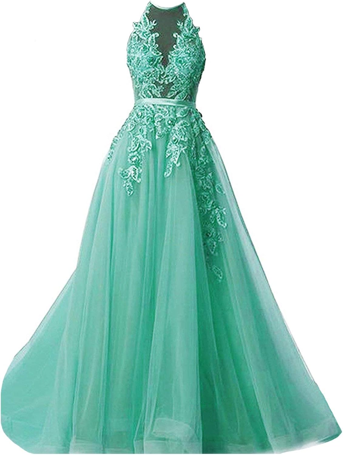 Dressytailor Women's Halter Prom Dresses Long 2021 Appliques Backless Evening Formal