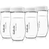 Gulicola Glass Baby Breastmilk Storage Bottles 8 oz, Wide Neck Breastmilk Collection Bottles, 4 Pack - White
