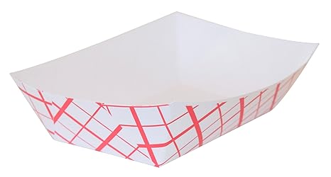 Amazon.com: 2 pound de papel bandeja de comida de cuadros de ...