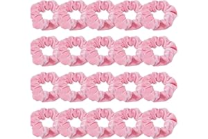 Didder 20 Pcs Pink Velvet Scrunchies, Soft Hair Ties for Women Girls Elastic Bobbles Ropes Scrunchie, Cute Hair Accessories for Daily Use