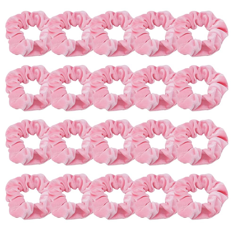 View 1 of ***MISSING PARTS***Didder 20 Pcs Pink Velvet Scrunchies, Soft Hair Ties for Women Girls Elastic Bobbles Ropes Scrunchie, Cute Hair Accessories for Daily Use
