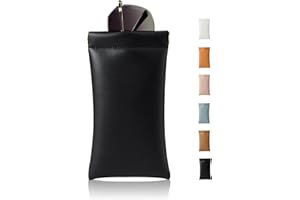 MEIBOOCH Squeeze Top Sunglass Case, New Organosilicon Soft Leather Eyeglass Glass Case Travel Large Sunglasses Pouch